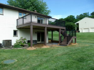 Timbertech PVC Kona deck, matching drink rail top on railing and covered posts – Red Lion PA