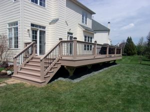 Azek Brownstone deck with matching custom railings – Exton PA