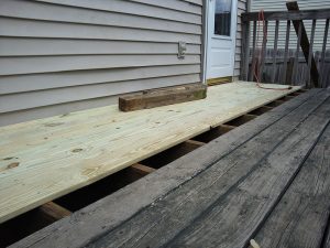 re-decking an old, wooden deck