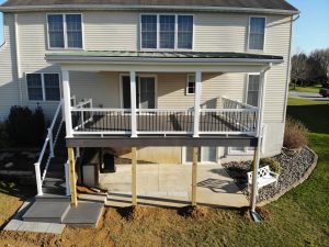 Porch stlyle roof with Standing Seam metal over Azek Deck – Marietta PA
